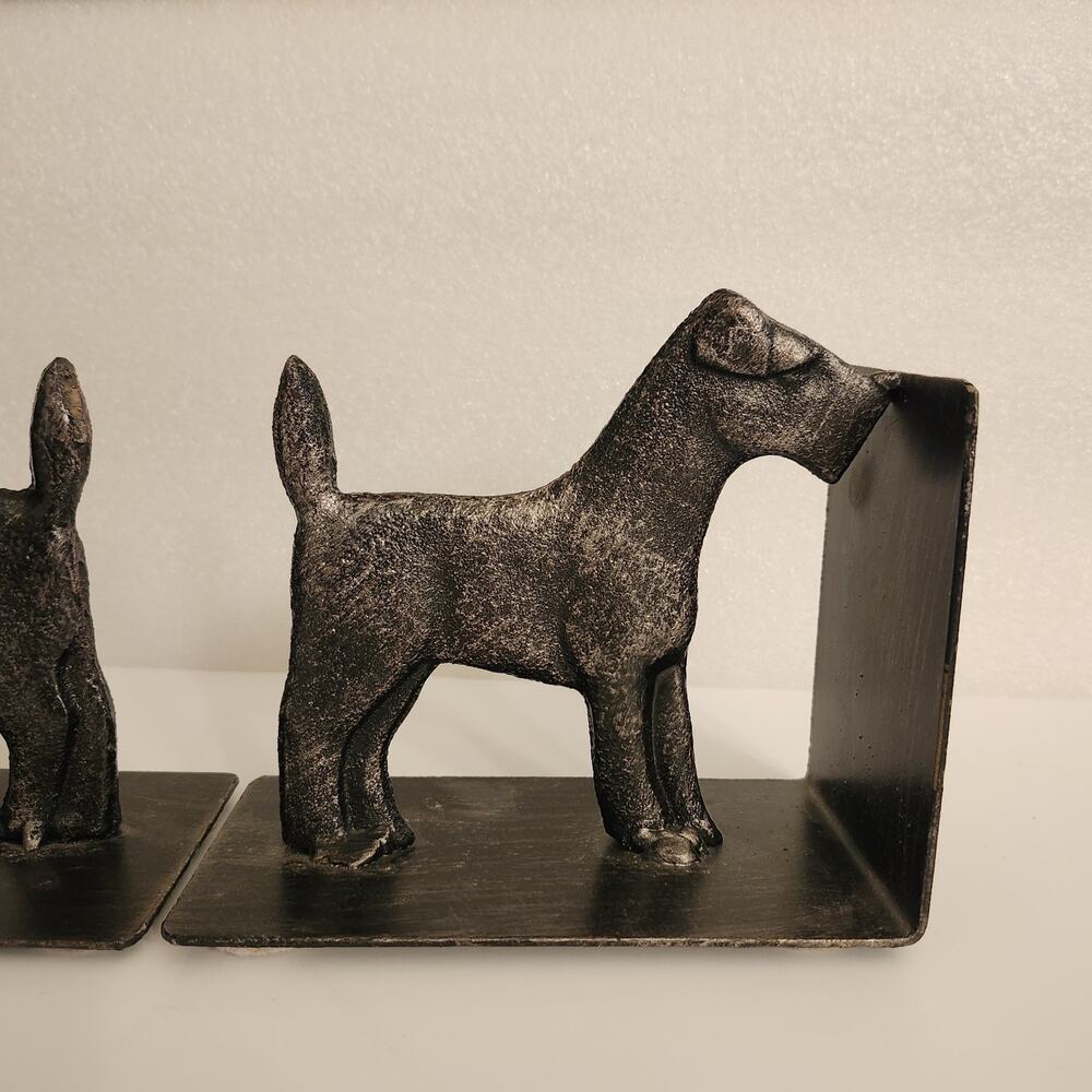 Vtg 1920's Cast Iron Airedale Terrier Dog Bookends Art Deco Style - Picture 10 of 13